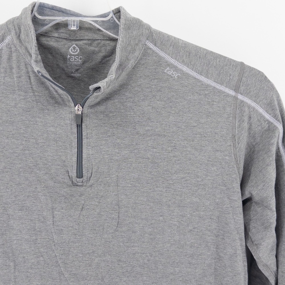 tasc Performance Mens XL Quarter Zip Pullover Gray MOSOtech Bamboo‎ Cotton Shirt